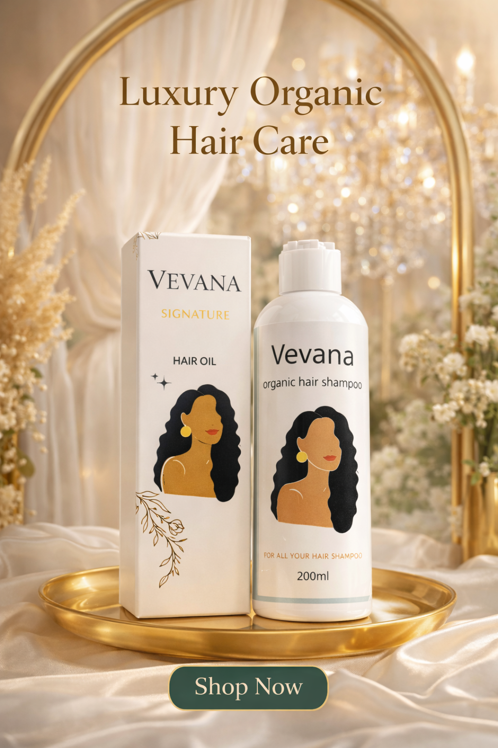 VEVANA Hair Recovery Bundle – Organic Hair Oil + Herbal Shampoo